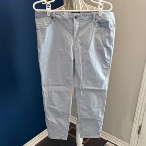 Buffalo David Bitton Light Gray/Blue Skinny Pants Size 12 Tall